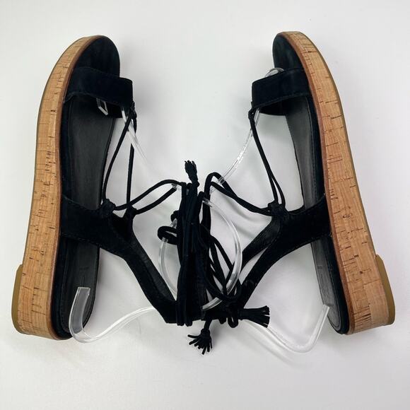 FRYE Miranda Black Suede Leather Gladiator Platform Sandals - Picture 6 of 11